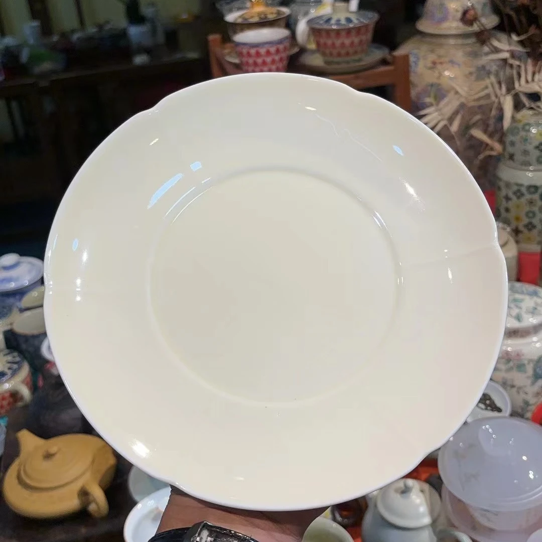 玲珑 黄色圆形壶承干泡盘-6028