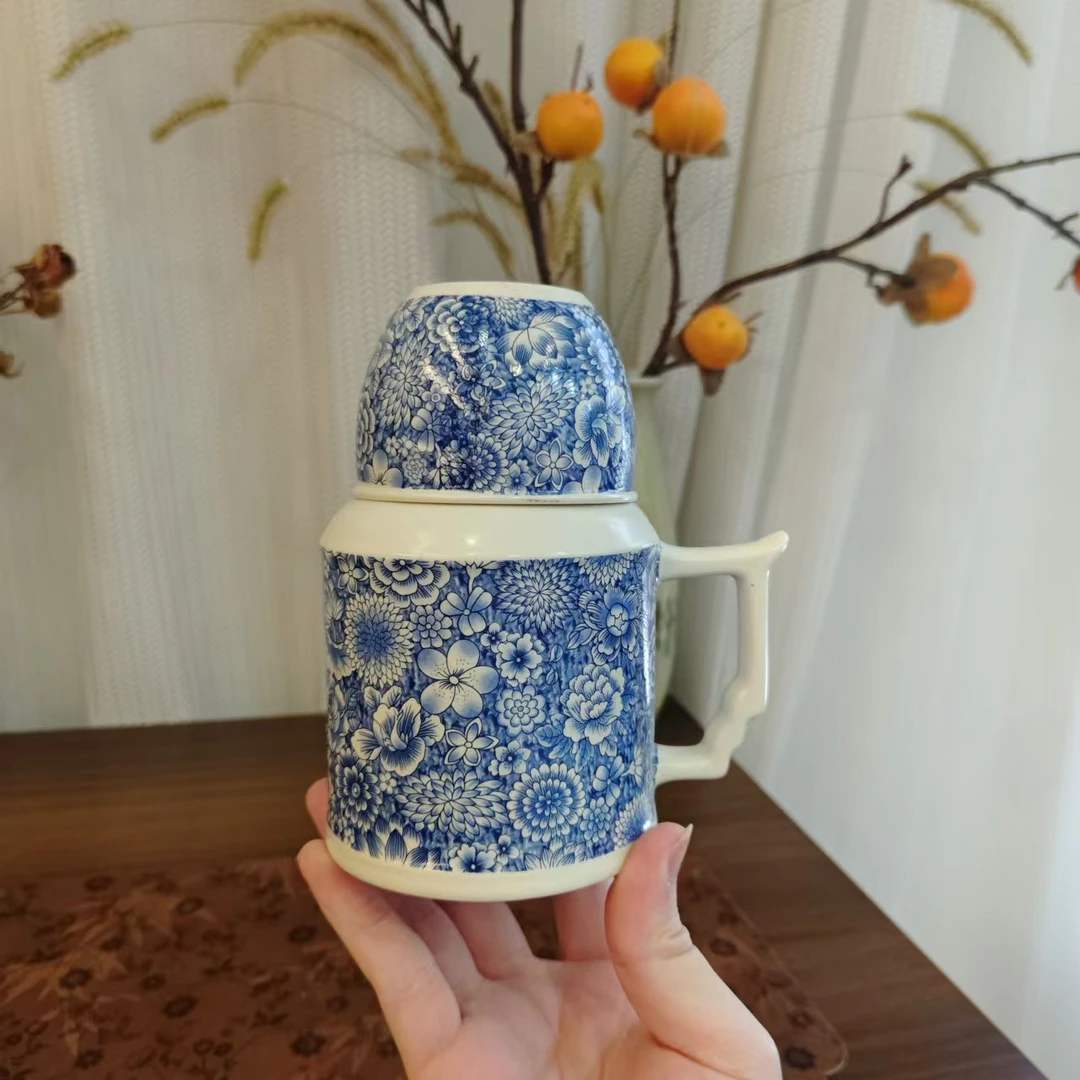 友名  青花繁花似锦焖茶壶小暖瓶创意小电瓶-4550