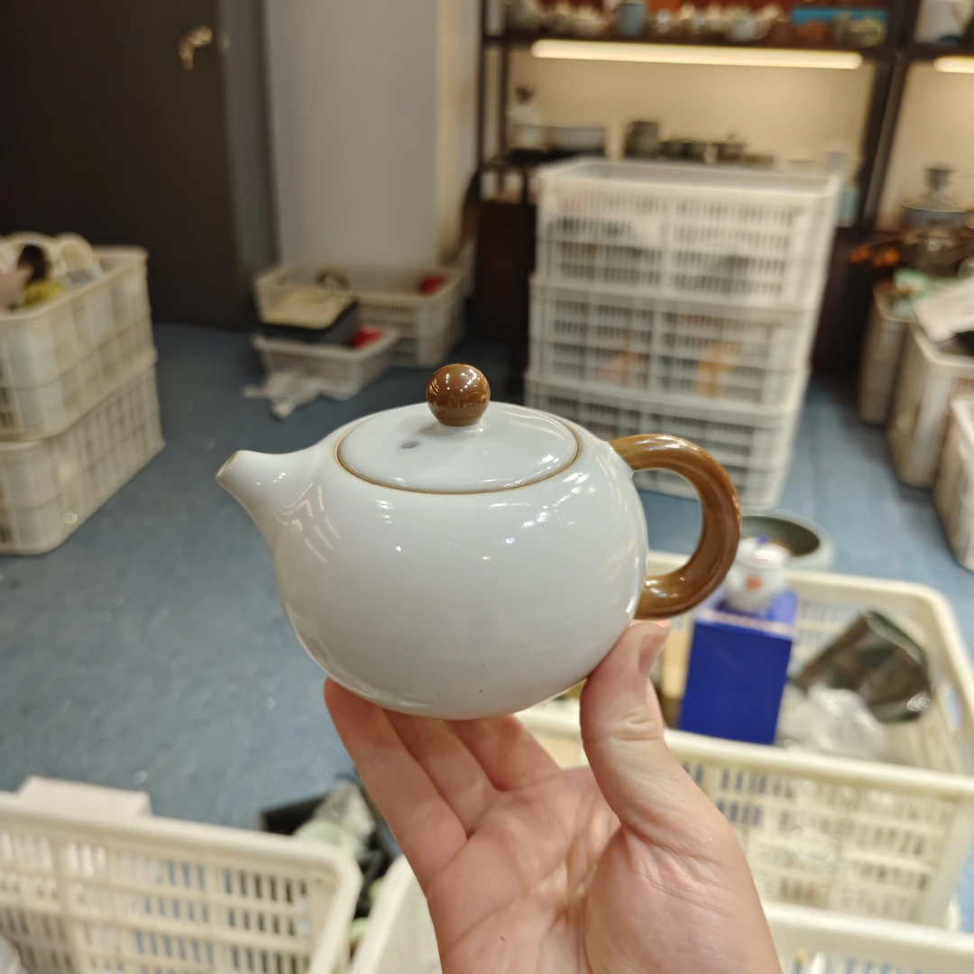 友名  月白汝窑西施壶家用大容量泡茶壶-5984号