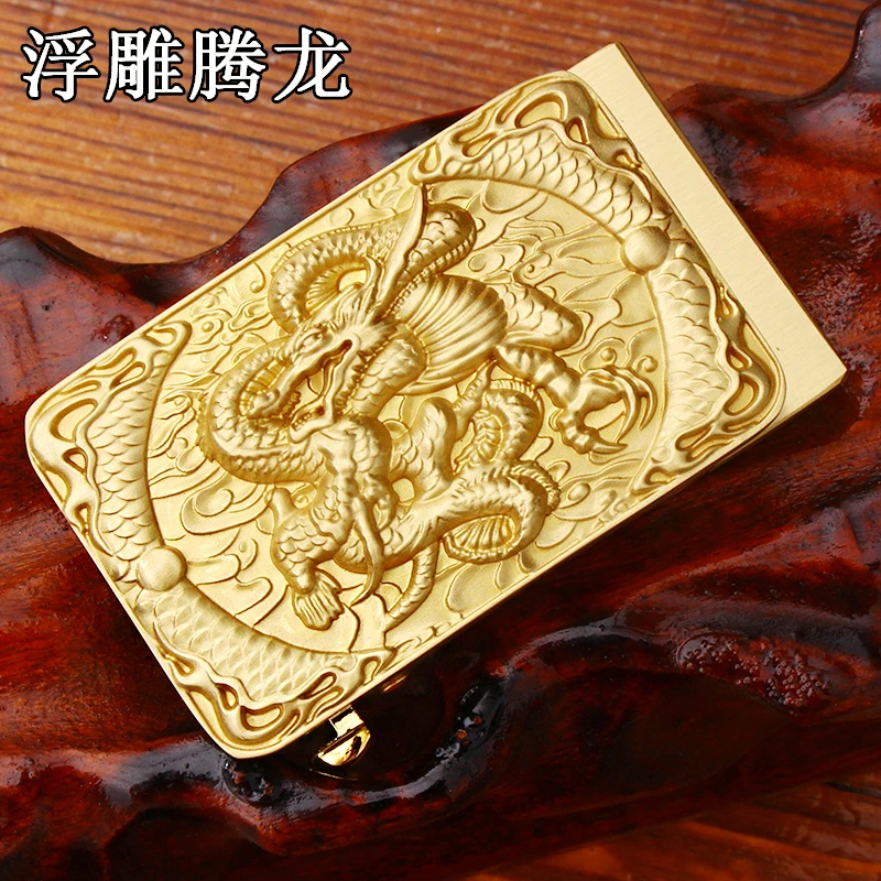 腾龙皮带卡槽扣头男士生肖龙全铜扣自动腰带头裤带卡子板扣皮带头