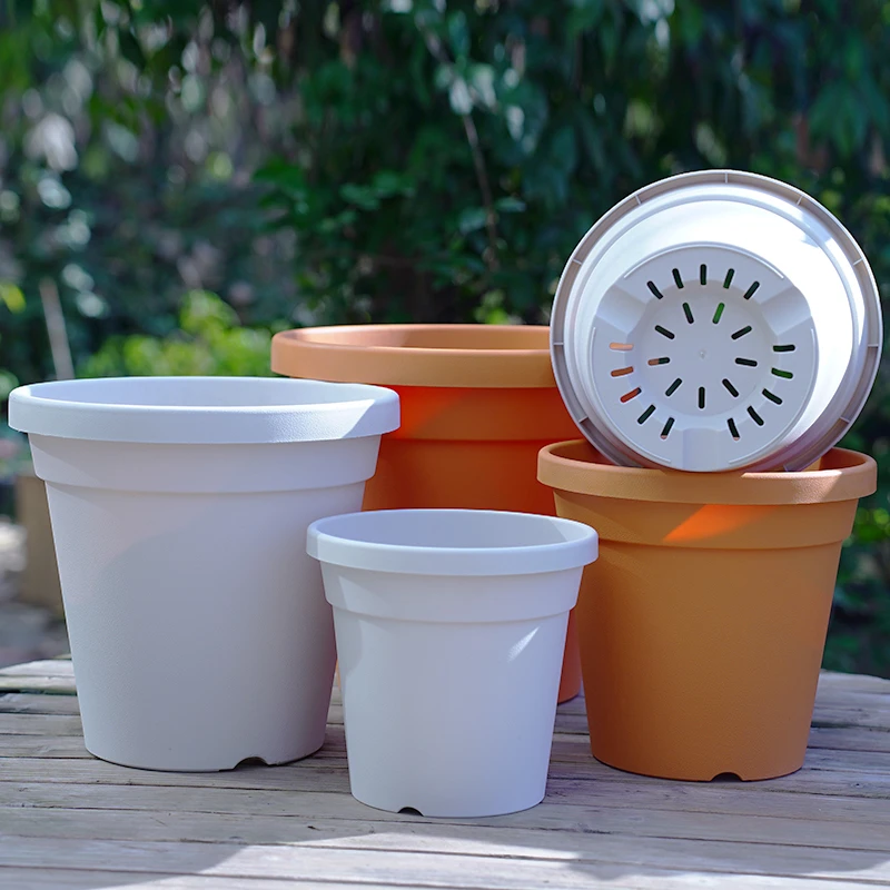 仿陶土花盆仿红陶色塑料盆花园种植透气北欧风仿陶花盆特价