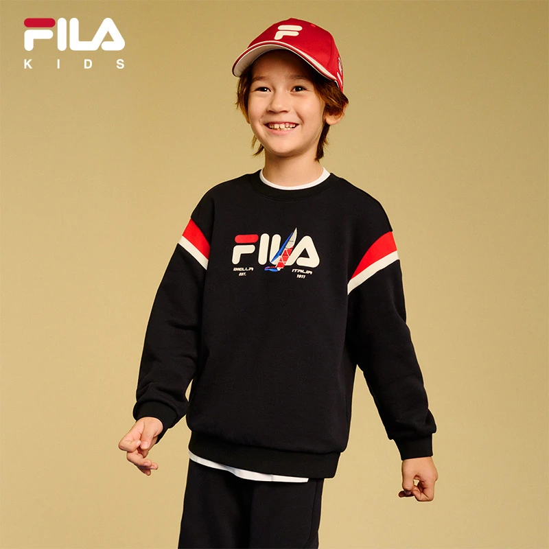 【斐乐儿童】2025春季新款中大男童潮流百搭时尚运动卫衣K12B511203