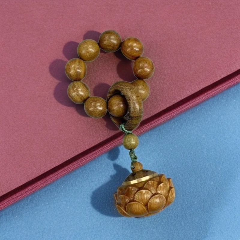 莲花 香囊 绿檀木1.2cm 小手捻 送1瓶香丸