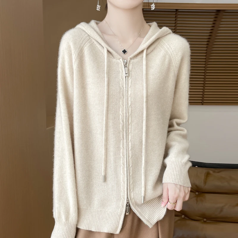 女士双拉链连帽开衫   门店款8*6*5！常规厚度春秋冬三季可穿