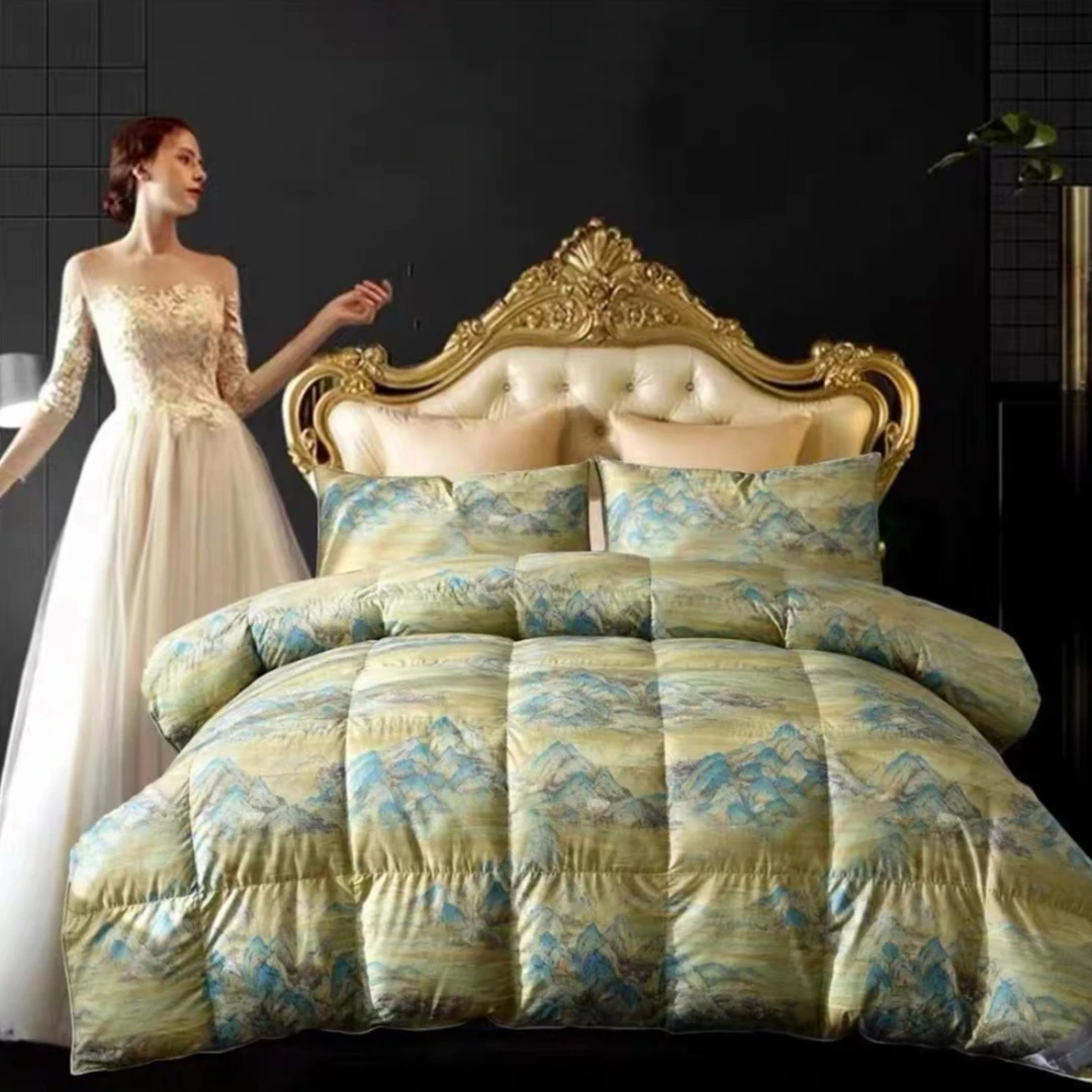 【千里江山鹅绒被】全棉单层羽绒被填充精选大朵吊吊绒无粉尘无飞丝