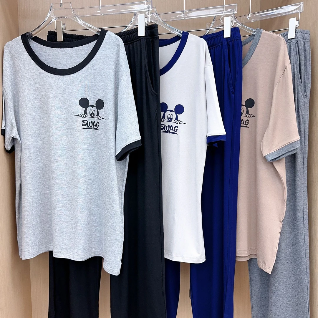 男士拼色短袖长裤2969#