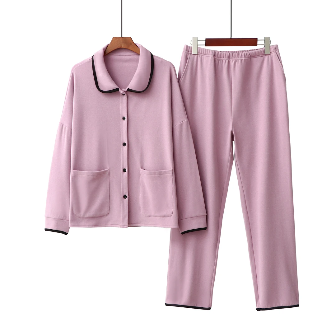 高级感简约纯色可外穿家居服2110