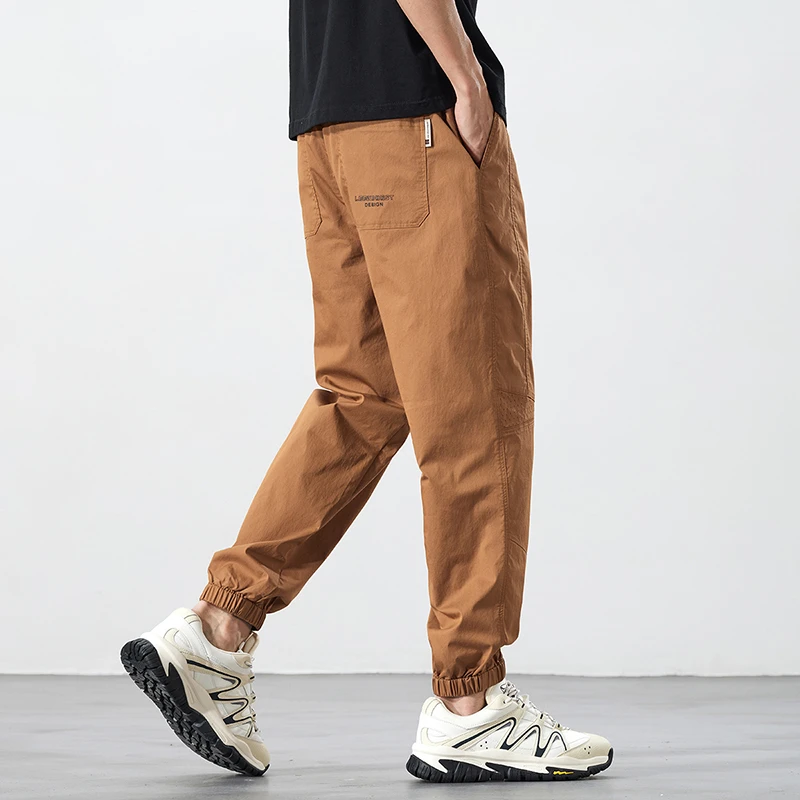 闹哥男士夏季百搭日系工装裤薄款束脚休闲裤九分透气松紧腰裤子潮