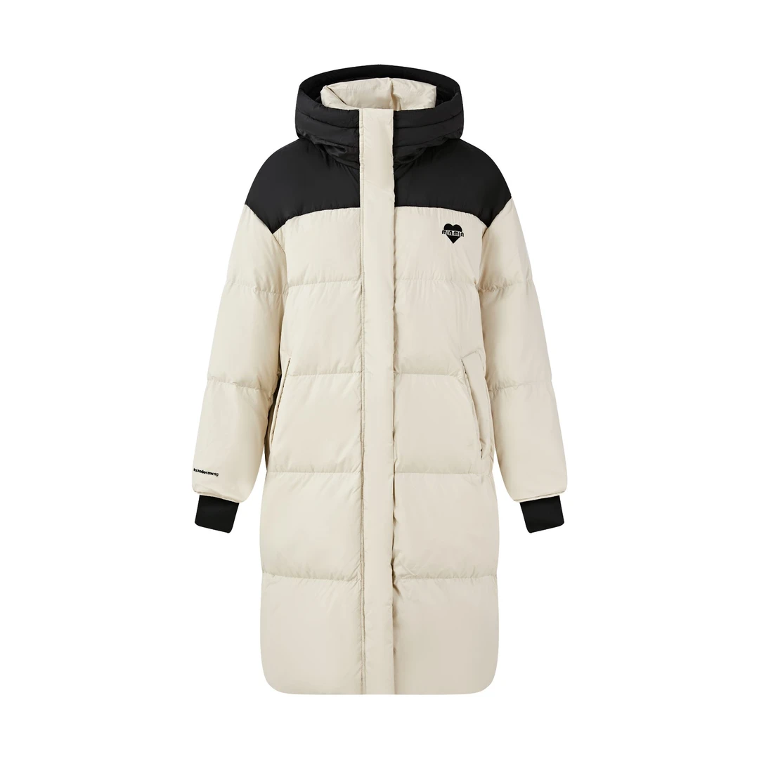 RQ3247新款羽绒服女中长款韩版拼接短款宽松加厚爱心面包服外套