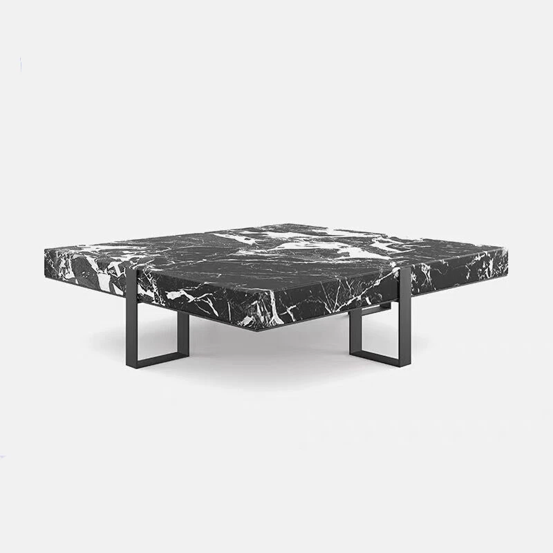 意式极简家用方形大理石茶几设计师现代创意别墅大平层样板房新款