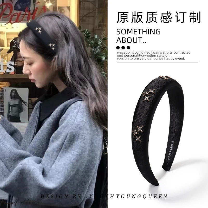 fever同款黑色发箍高级感气质高颅顶显脸小头箍发卡2024新款发饰