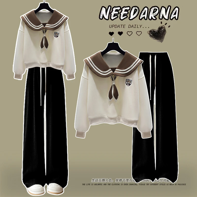 2025新款女童春秋款套装12-16岁初中生少女学院风宽松休闲两件套