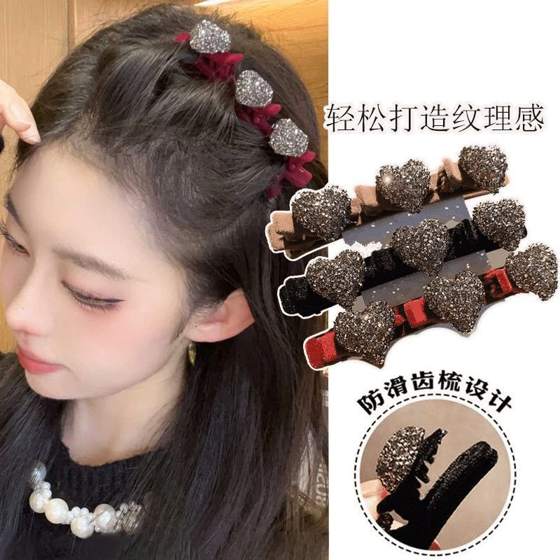 2个懒人编发神器刘海夹前额侧边碎发整理发夹女短发夹子头饰盘发