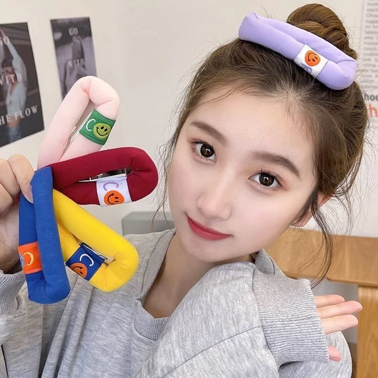 少女前额侧边刘海碎发卡夹子头饰多巴胺发夹大号泡泡海绵bb夹边夹
