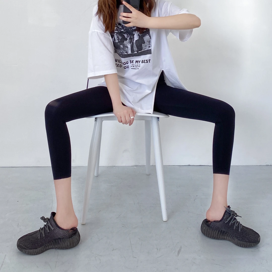 七分夏季外穿鲨鱼裤女大码高腰显瘦打底裤薄款运动高弹小脚裤