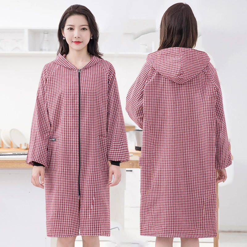长袖正穿纯棉罩衣围裙防污防油男女家用厨房上班网红耐脏韩版罩衣
