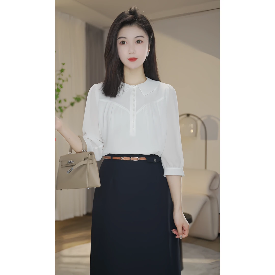 【春兰】曼贝8492272A夏季小衫女款职业纯色春夏时尚装百搭通勤气质