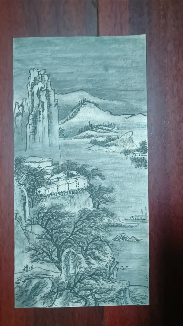 宋画小品教材之：千里冰封。13.5*27.7