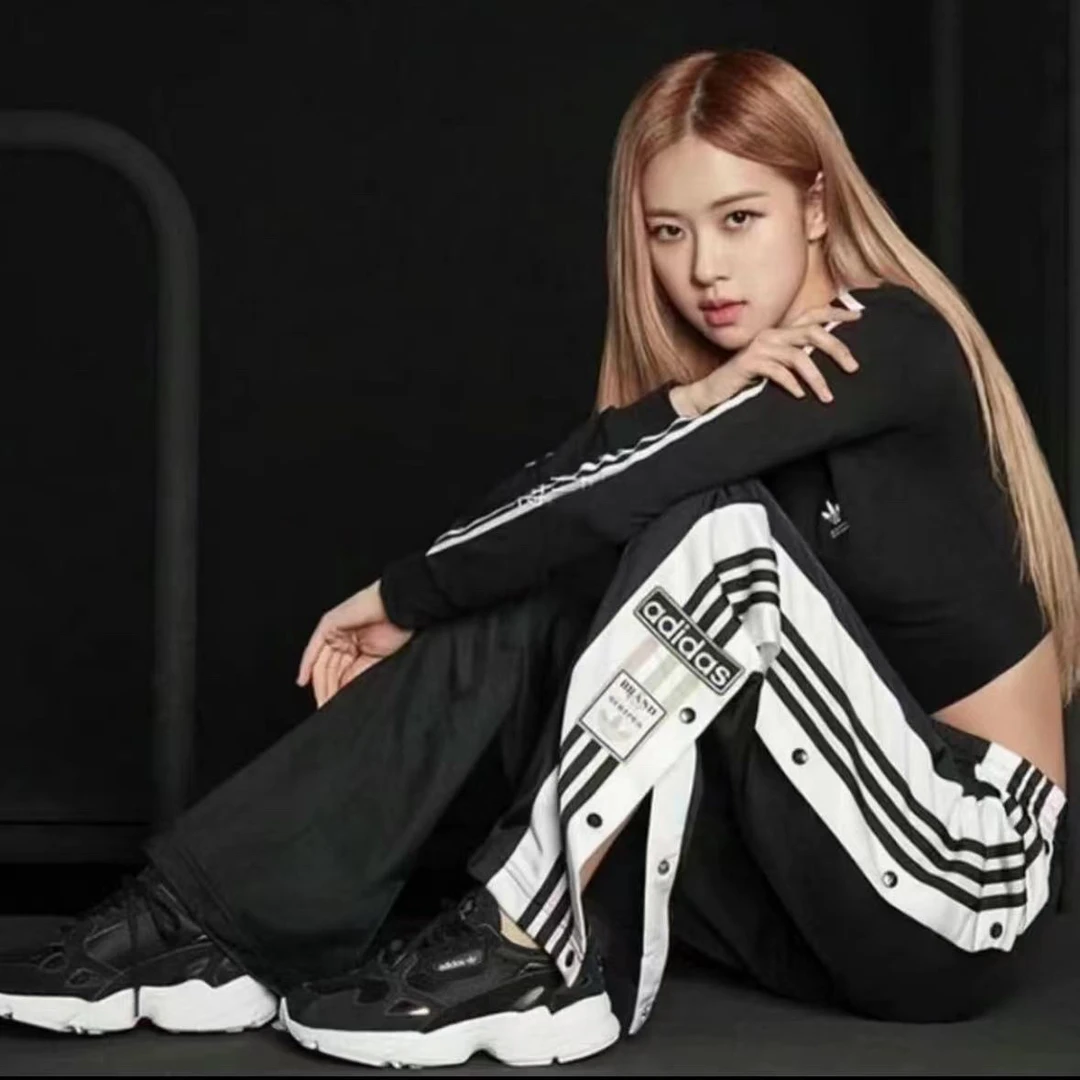 阿迪达斯女裤子速干裤三叶草排扣裤夏新款Adidas运动裤透气GJ6580