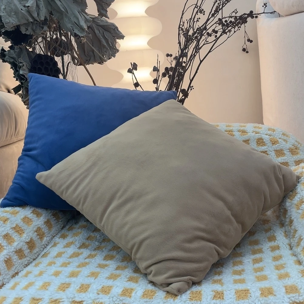 qrua巢物周边沙发靠背垫纯色简约腰枕颜色随机