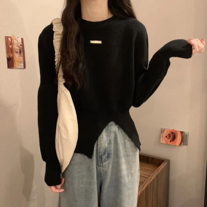 【楚呀女装】楚楚秋冬时尚百搭单品不规则毛呢外套衫针织