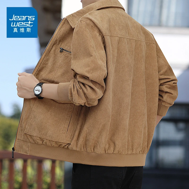 真维斯秋冬款男士灯芯绒夹克男款2025新款休闲韩版潮人生冲锋指南