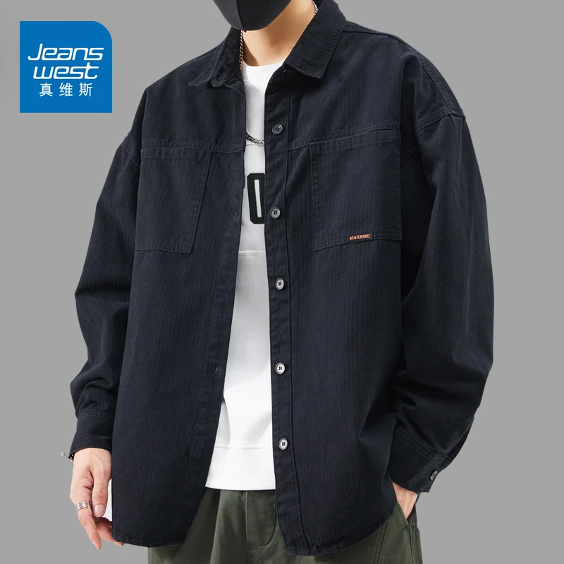 真维斯秋季工装夹克男款2025新款男士宽松休闲衬衫潮人生冲锋指南
