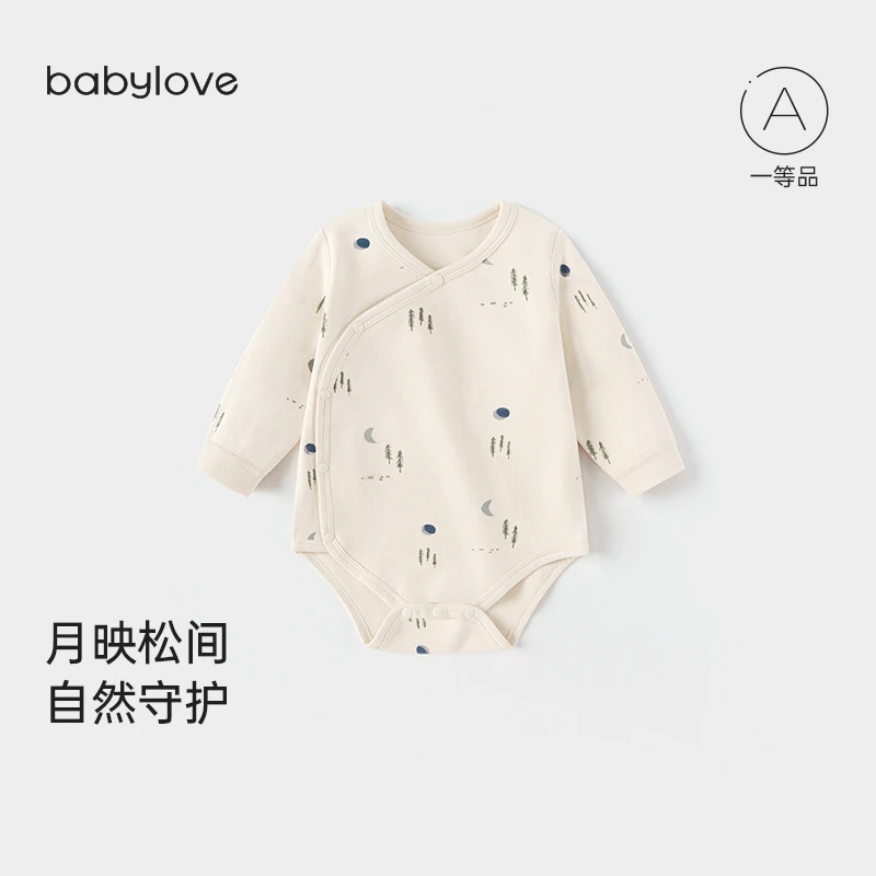 babylove婴童包屁衣宝宝春款衣服长袖亲肤柔软三角爬服男女童睡衣