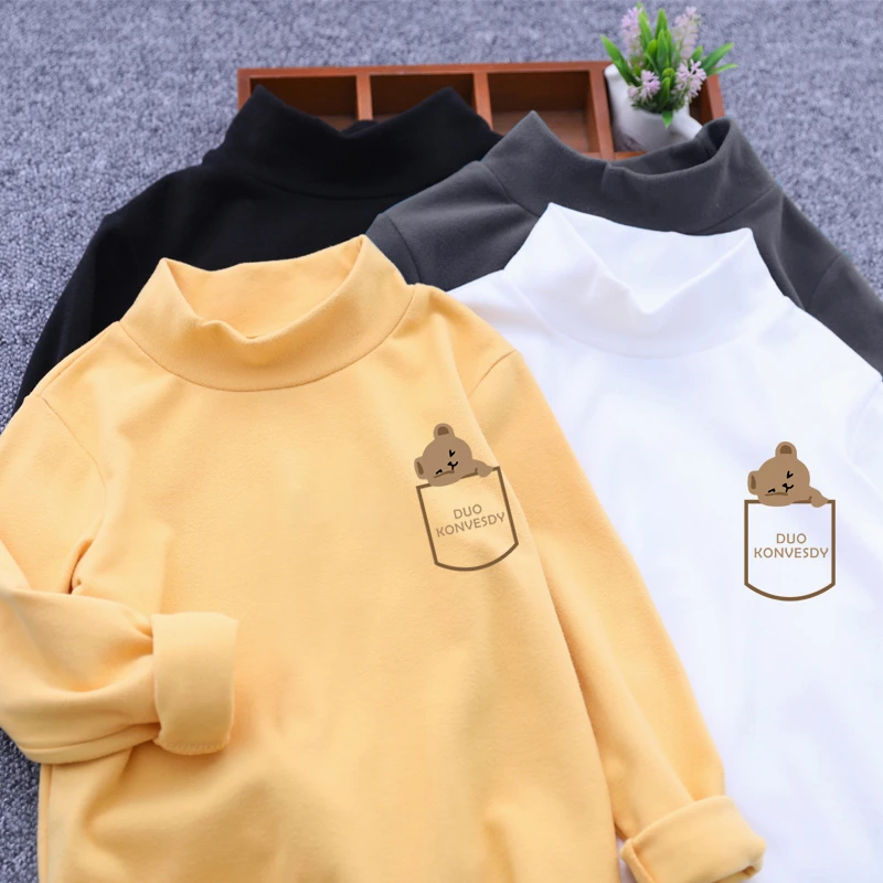 男童德绒半高领打底衫童装3-6岁儿童宝宝秋冬长袖T恤上衣内搭秋装