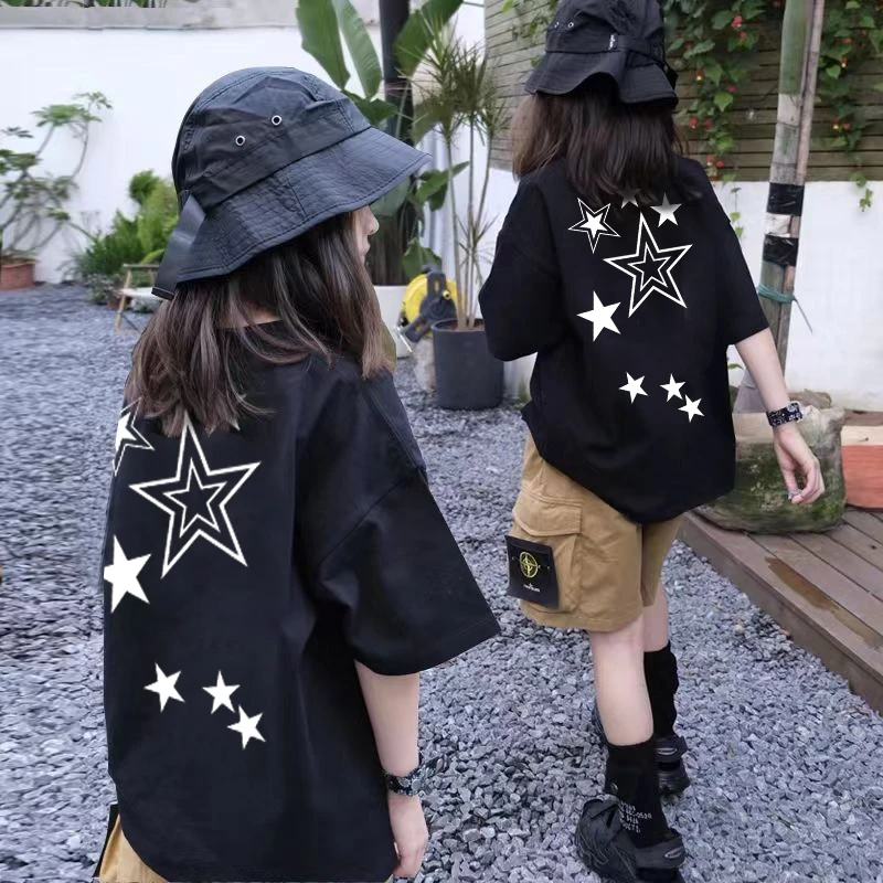 低价甩卖男女童重磅纯棉圆领透气舒适短袖T恤中大童百搭打底衫潮t