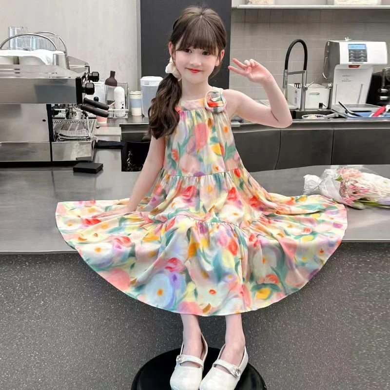 女童裙子夏季2024新款网红超仙裙小女孩夏款公主裙儿童夏装连衣裙