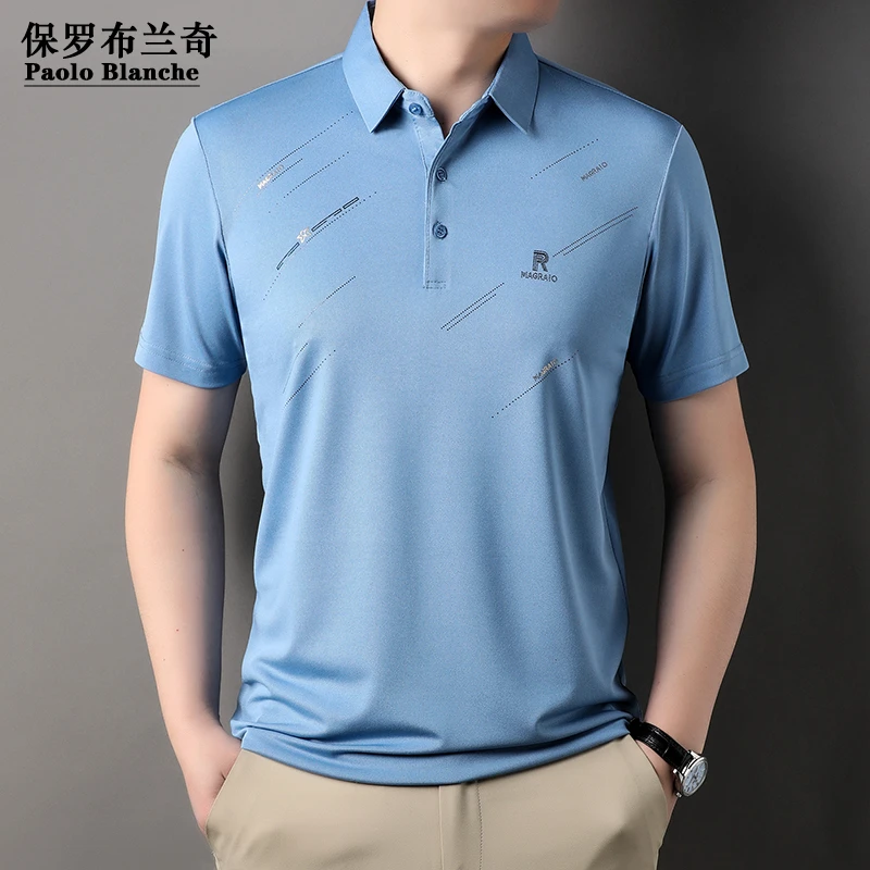 保罗布兰奇男士短袖POLO衫2025夏季新款T恤翻领休闲高档时尚体恤