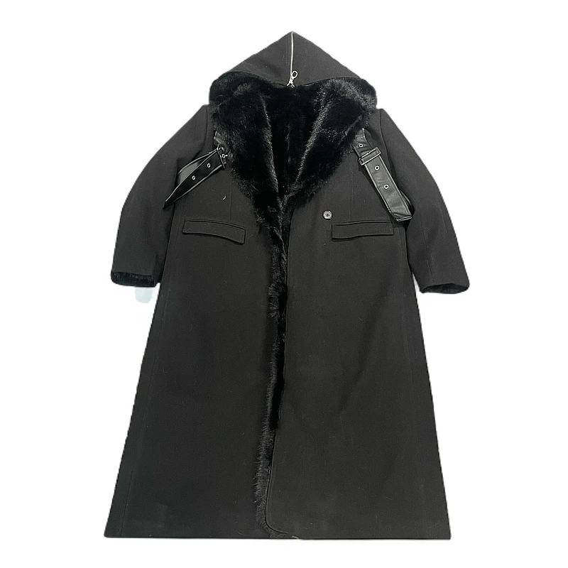 Coew July 原创设计 双面连帽毛呢大衣251清仓商品默认微瑕no退换