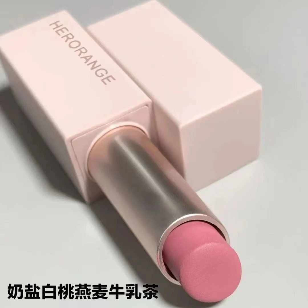 谁涂谁好看~低饱和度桃色磁吸扣口红雾面不易掉色伪素颜显白唇膏