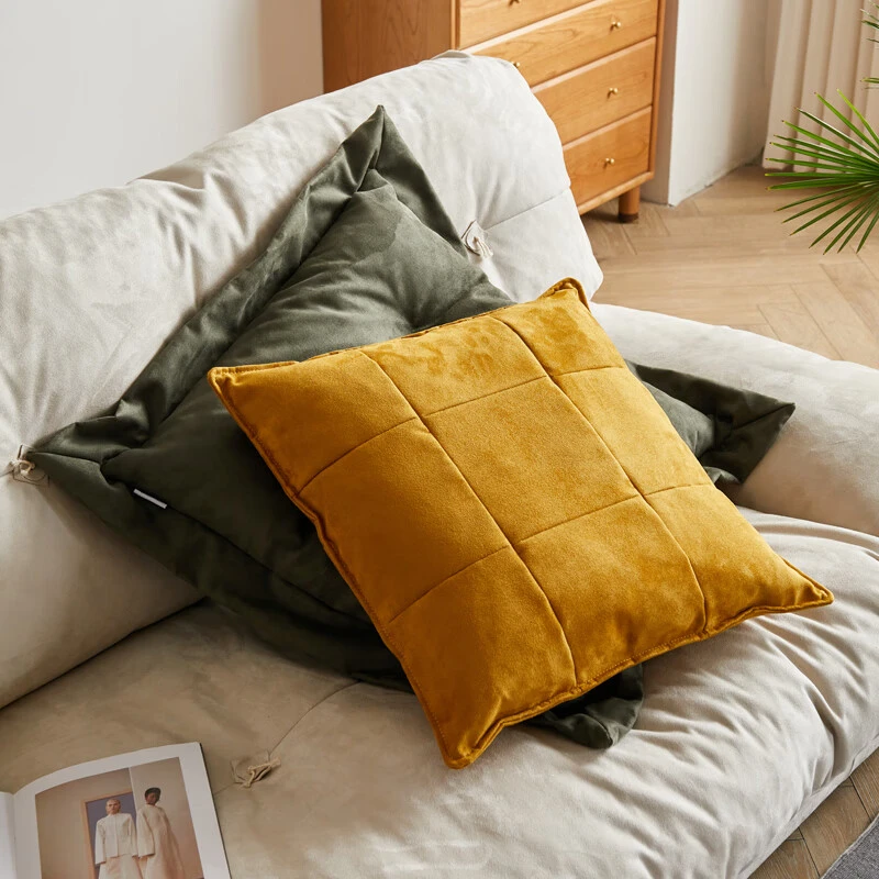 维莎沙发抱枕方形靠枕卧室床头麂皮绒腰靠办公室午睡靠垫WZ1023