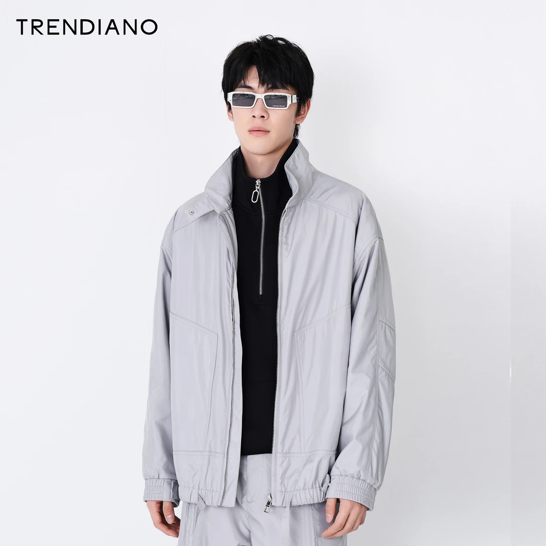 TRENDIANO官方男装春秋新款机能风飞行员夹克防风风衣外套男休闲