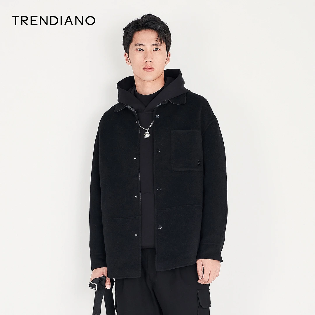 【新品上市】TRENDIANO官方男装绵羊毛秋冬季新款毛呢大衣外套