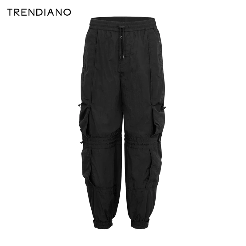 TRENDIANO潮牌官方新款秋季男装束脚裤休闲工装冲锋裤3NC1060630