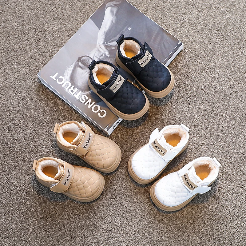 2023新款冬季男童鞋加绒女宝宝鞋子学步鞋保暖软底棉鞋雪地靴短靴