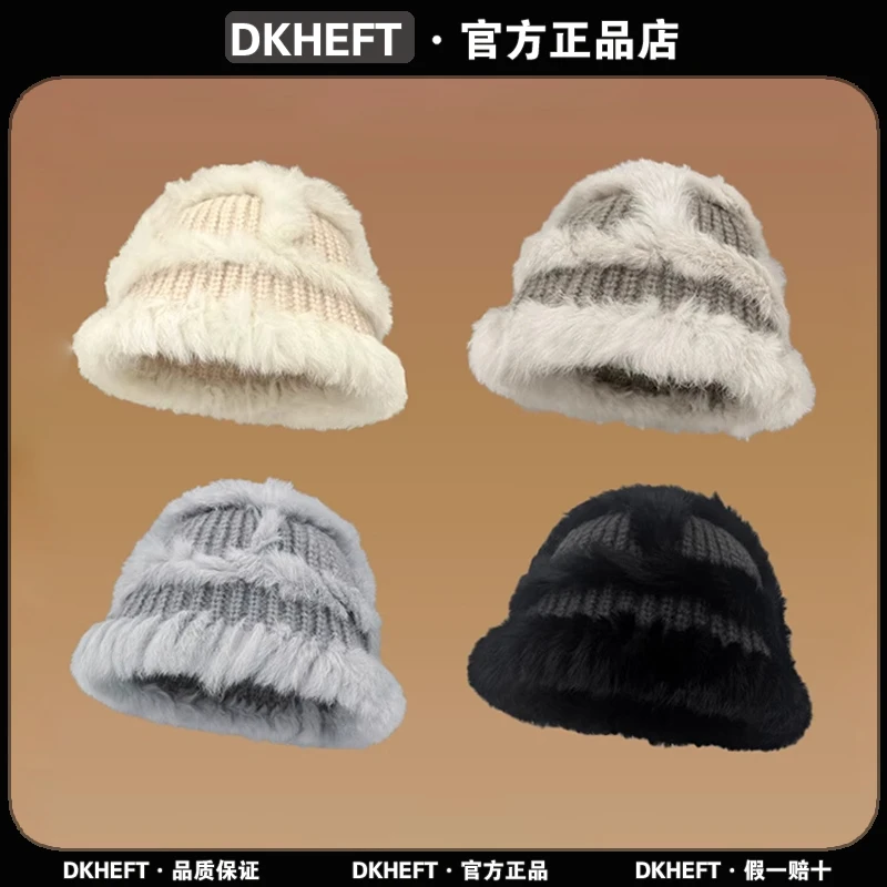DKHEFT官方正品帽子女冬季加厚保暖毛绒帽显脸小时尚百搭渔夫帽