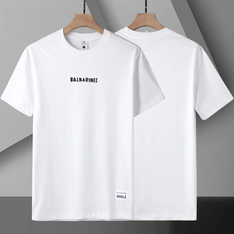 新款男生夏季短袖T恤男士圆领韩版宽松白色百搭休闲透气半袖速干