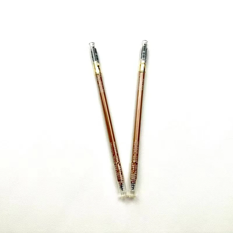 眉笔玫瑰金精密手工修眉斜口灰色咖色拉线笔防水金色银色打磨头