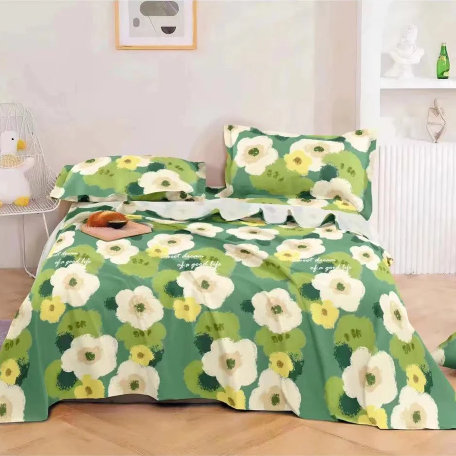 【夏花】双人床单 尺寸2.4X2.4米 竹小棉系列 吸汗透气 软糯亲肤