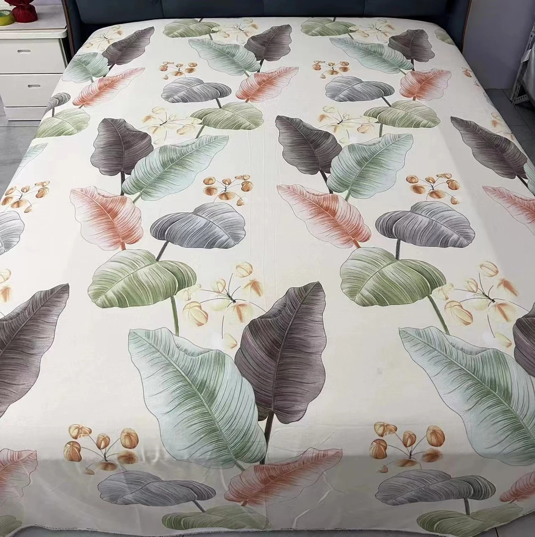 【芭蕉叶】 双人床单 尺寸2.4x2.4 斜纹棉 透气 加厚 棉线 通用