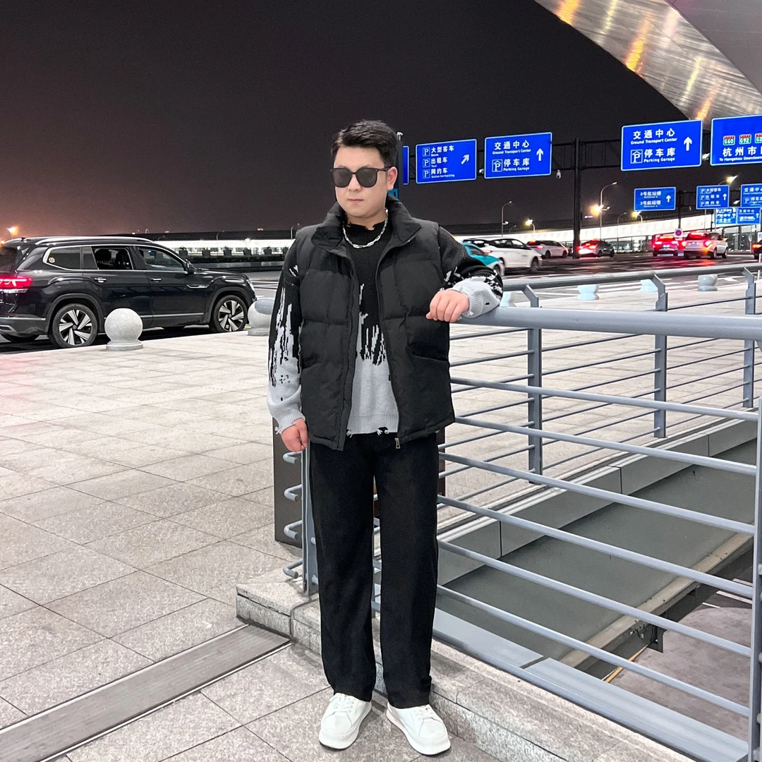 2024冬季款纯色加厚棉马甲印花针织毛衣宽松直筒加绒休闲裤M2902