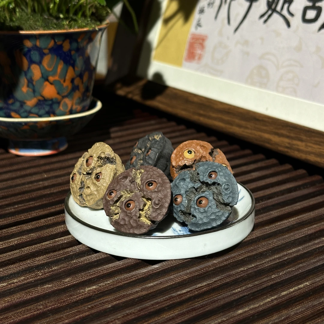 宜兴紫砂趣味茶宠莲子好运莲莲手工挂件小莲蓬残莲仿生水果批发