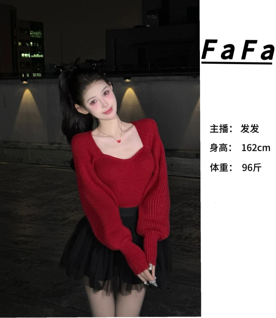 FaFa ●【安可拉】网红显瘦气质毛衣长袖洋气百搭针织轻奢Q4MY7082A