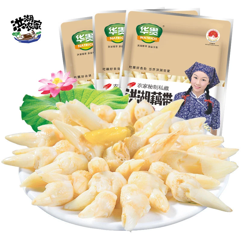 洪湖农家泡藕头泡藕簪头酸辣味泡菜藕带藕芽湖北特产即食400g*3袋