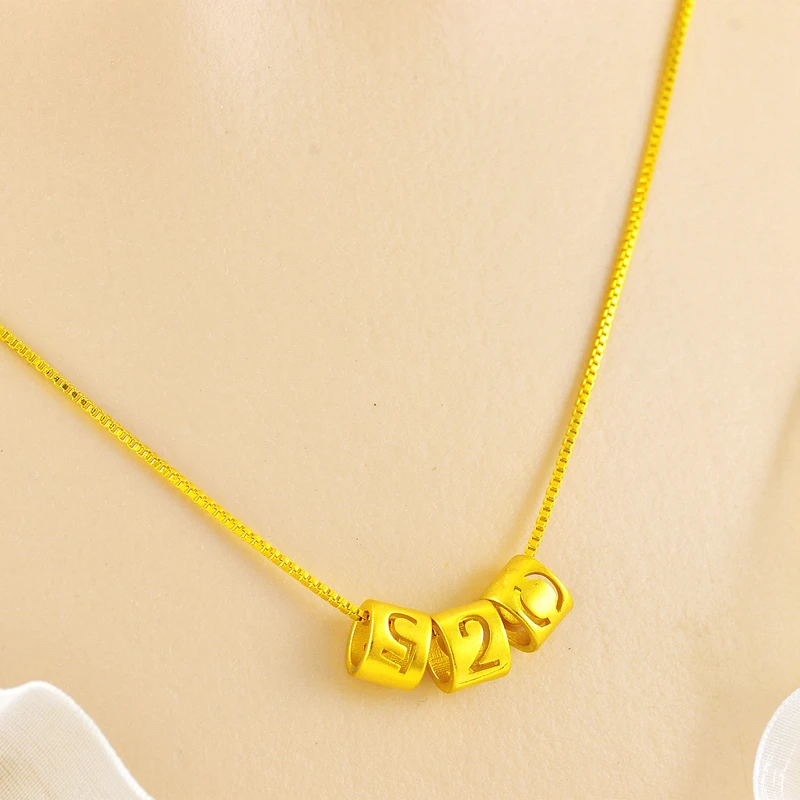 正品黄金色项链520字母1314数字上档次久不掉色2024爆