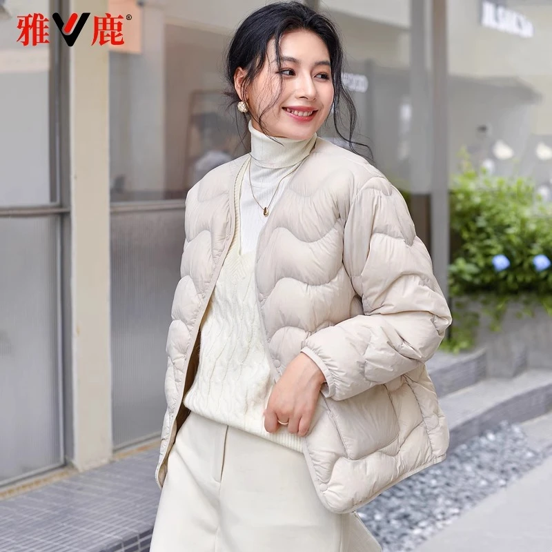 雅鹿2025新款羽绒内胆女显瘦休闲时尚外穿马甲秋冬外穿内穿短款